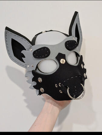 Grey/Black Hyena Mask Pre-made