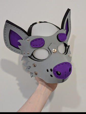 Grey/Purple Hyena Mask Pre-made