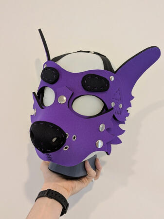 Purple/Black Doggy Mask Pre-made