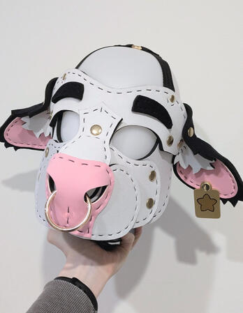 White/Black Cow Mask Commission