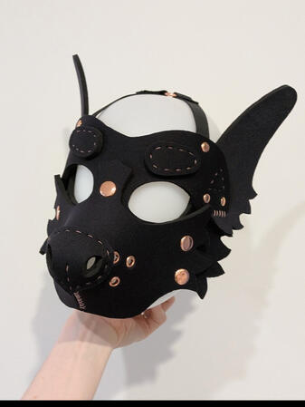 Black/Rose Gold Doggy Mask pre-made