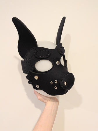 Black/Grey Canine Mask Pre-made