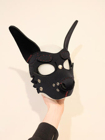 Black/Red Canine Mask Pre-made